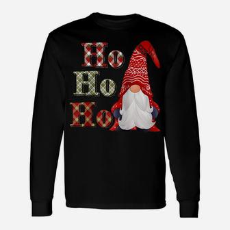 Christmas Gnome With Plaids Xmas Family Matching Pajama Gift Raglan Baseball Tee Unisex Long Sleeve | Crazezy