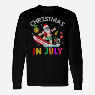 Christmas In July Summer Santa Vintage Xmas Torpical Unisex Long Sleeve | Crazezy AU
