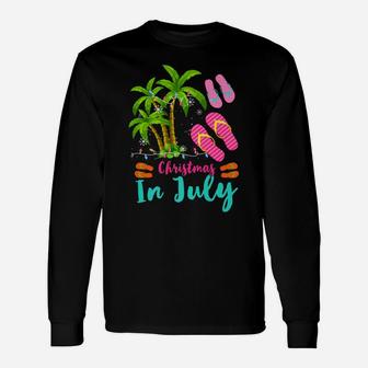 Christmas In July Ugly Christmas Flip Flops Summer Vacation Unisex Long Sleeve | Crazezy CA