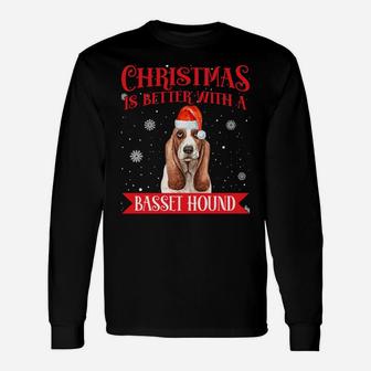 Christmas Is Better With A Basset Hound - Dog Lovers Unisex Long Sleeve | Crazezy