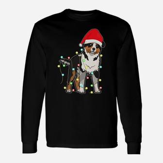 Christmas Lights Australian Shepherd Dog Lover Xmas Gift Unisex Long Sleeve | Crazezy AU