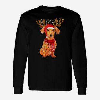 Christmas Lights Dachshund Dog Lover Dog Dad Dog Mom Unisex Long Sleeve | Crazezy