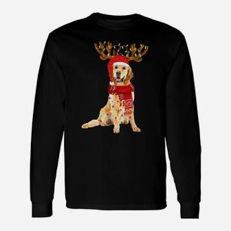 Christmas Lights Golden Retriever Dog Lover Dog Dad Dog Mom Sweatshirt Unisex Long Sleeve | Crazezy CA