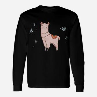 Christmas Llama Funny Cute Animal Alpaca Family Pajama Gift Sweatshirt Unisex Long Sleeve | Crazezy CA