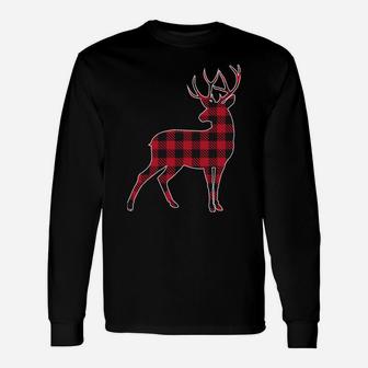 Christmas Lumberjack Red Buffalo Plaid Deer Matching Family Unisex Long Sleeve | Crazezy UK