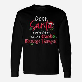 Christmas Massage Therapist Santa Therapy Holiday Gift Unisex Long Sleeve | Crazezy