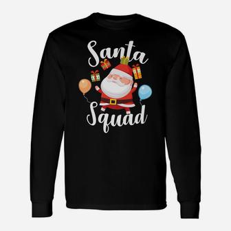 Christmas Matching Tees For Family Xmas Funny Santa Squad Unisex Long Sleeve | Crazezy
