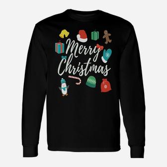Christmas Merry Presents Gifts Candy Cane Design Sweatshirt Unisex Long Sleeve | Crazezy CA