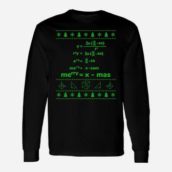 Christmas Merry Xmas Math Equation Design Sweatshirt Unisex Long Sleeve | Crazezy
