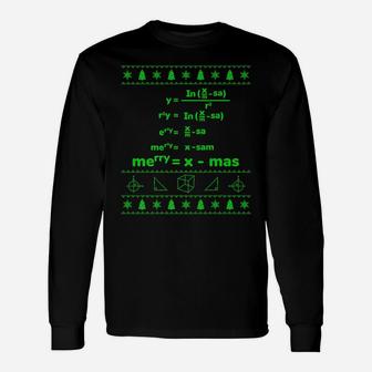Christmas Merry Xmas Math Equation Design Unisex Long Sleeve | Crazezy CA
