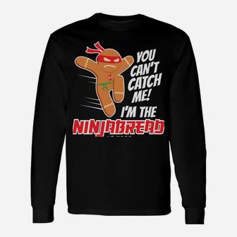 Christmas Ninjabread Man Funny Gingerbread Design Sweatshirt Unisex Long Sleeve | Crazezy