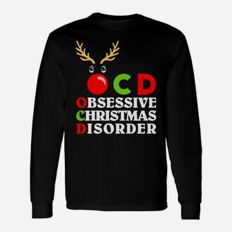 Christmas Obsessive Disorder Reindeer Design Sweatshirt Unisex Long Sleeve | Crazezy