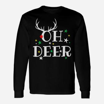 Christmas Oh Deer Funny Pun Parody Design Unisex Long Sleeve | Crazezy DE