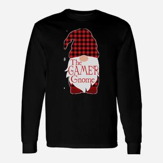 Christmas Pajama Family Gift Gamer Gnome Buffalo Plaid Unisex Long Sleeve | Crazezy