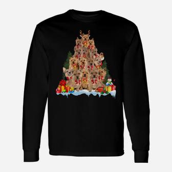 Christmas Pajama Norwich Terrier Xmas Tree Gifts Dog Dad Mom Sweatshirt Unisex Long Sleeve | Crazezy AU