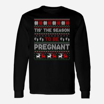 Christmas Pregnancy Announcement Gift Ugly Xmas Sweater Sweatshirt Unisex Long Sleeve | Crazezy DE