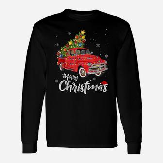 Christmas Red Truck Xmas Tree Vintage Gifts Merry Christmas Unisex Long Sleeve | Crazezy DE