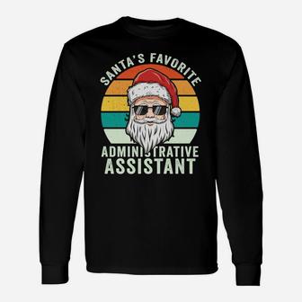 Christmas Santa's Favorite Administrative Assistant Office Sweatshirt Unisex Long Sleeve | Crazezy