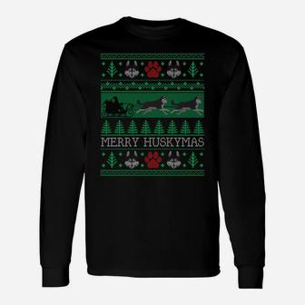 Christmas Siberian Husky Dog Funny Husky Ugly Christmas Sweatshirt Unisex Long Sleeve | Crazezy CA