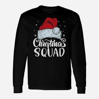 Christmas Squad Santa Hat Funny Family Matching Pajamas Unisex Long Sleeve | Crazezy AU