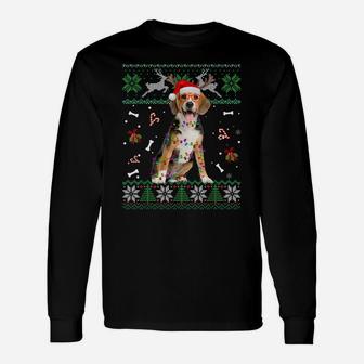 Christmas Tree Beagle Pajama Lights Dog Dad Mom Unisex Long Sleeve | Crazezy