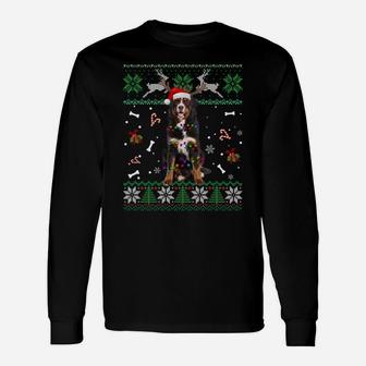 Christmas Tree Bernese Mountain Pajama Lights Dog Dad Mom Sweatshirt Unisex Long Sleeve | Crazezy