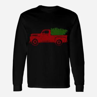 Christmas Tree Red Truck Funny Xmas Family Gift Sweatshirt Unisex Long Sleeve | Crazezy CA