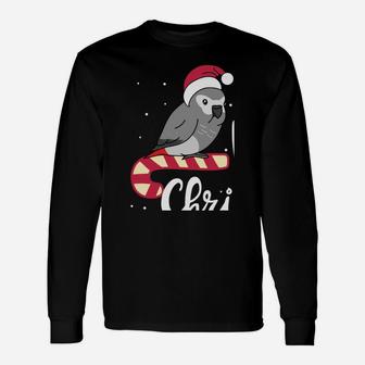 Chubby African Grey Parrot Merry Christmas Kawaii Sweatshirt Unisex Long Sleeve | Crazezy UK