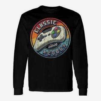 Classic 2005 17Th Birthday Retro Video Game Controller Gamer Unisex Long Sleeve | Crazezy