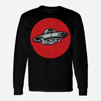 Classic, Retro, Vintage Ufo For Alien Believers Long Sleeve T-Shirt - Monsterry DE
