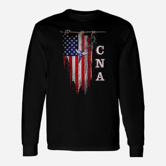 Cna American Flag Usa Flag 1 Cna Cna Long Sleeve T-Shirt - Thegiftio UK