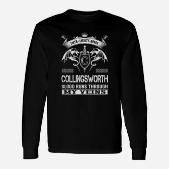 Collingsworth Last Name, Surname Tshirt Long Sleeve T-Shirt - Thegiftio UK