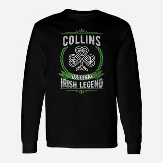 Collins Name Shirt Irish Legend St Patricks Day Unisex Long Sleeve | Crazezy
