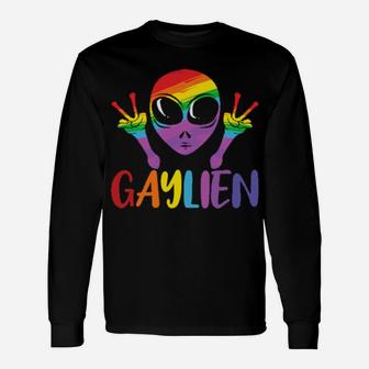 Colorful Alien Gay Lgbtq Community Long Sleeve T-Shirt - Monsterry UK