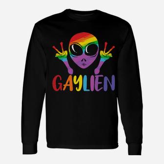 Colorful Alien Gay Lgbtq Community Long Sleeve T-Shirt - Monsterry DE