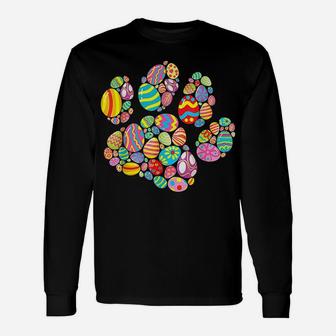 Colorful Egg Easter Paw Funny Dog Cat Lovers Easter Day Gift Unisex Long Sleeve | Crazezy CA