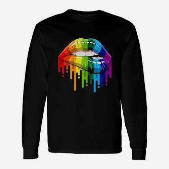Colorful Graphic Lips Unisex Long Sleeve | Crazezy CA