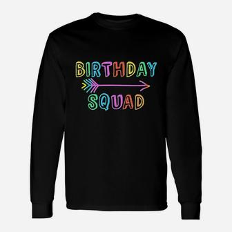 Colorful Mom Dad Crew Matching Siblings Birthday Squad Unisex Long Sleeve | Crazezy