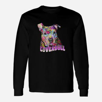 Colorful Pitbull Love A Bull Unisex Long Sleeve | Crazezy AU