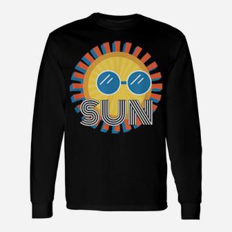 Cool 70S And 80S Sun With Sunglasses Long Sleeve T-Shirt - Monsterry