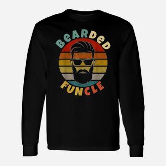 Cool Bearded Funcle Vintage Birthday Gift For My Fun Uncle Unisex Long Sleeve | Crazezy