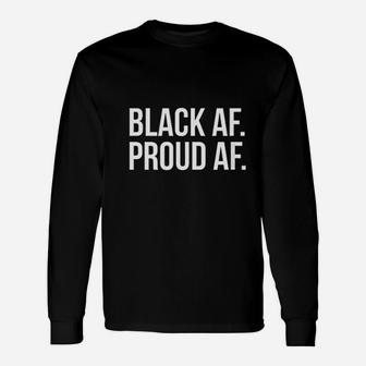 Cool Black History Month With White Text Black Af Unisex Long Sleeve | Crazezy UK