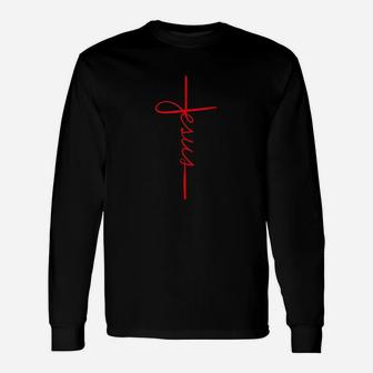 Cool Jesus Cross Gift For Men Women Funny Christian Faith Unisex Long Sleeve | Crazezy