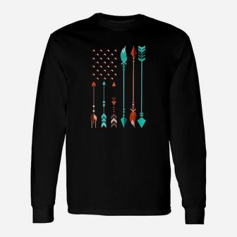 Cool Native American Flag Pride Usa Funny Patriotic Us Gift Unisex Long Sleeve | Crazezy AU