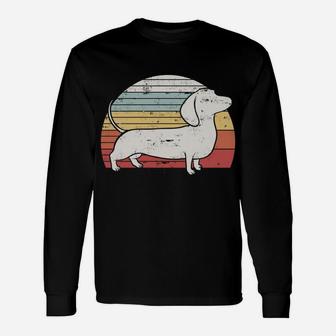 Cool Retro Dachshund Dog Gift Design Weiner Dog Fans Unisex Long Sleeve | Crazezy