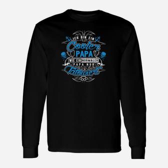 Cooler Papa Langarmshirts Tätowiert, Lustiges Vatertagsgeschenk - Seseable