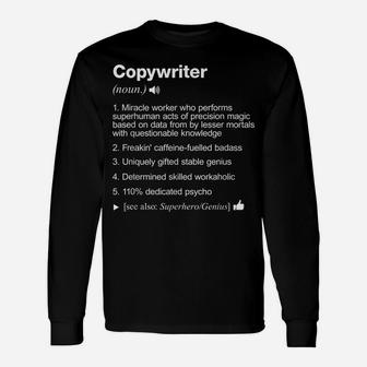Copywriter Job Definition Meaning Funny Unisex Long Sleeve | Crazezy
