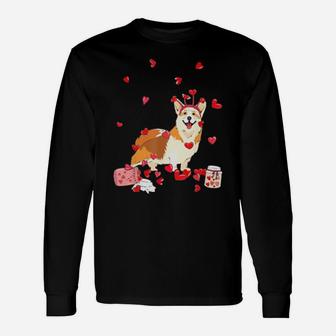 Corgi Dog Valentines Day Long Sleeve T-Shirt - Monsterry DE