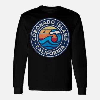 Coronado Island California Vintage Nautical Waves Design Unisex Long Sleeve | Crazezy AU