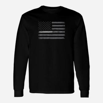 Correctional Officer American Flag Gift Vintage Corrections Unisex Long Sleeve | Crazezy